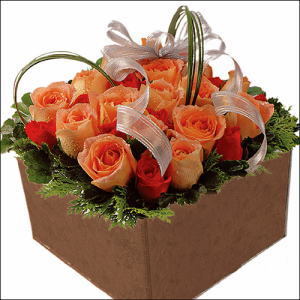 kare sandikta 11 gülllerden   Nevşehir İnternetten çiçek siparişi 