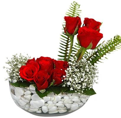 cam içerisinde 9 adet kirmizi gül  Nevşehir çiçek satışı 