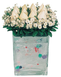  Nevşehir İnternetten çiçek siparişi  7 adet beyaz gül cam yada mika vazo tanzim
