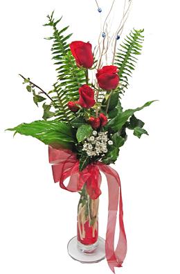 Çiçek gönderin cam vazoda 3 gül çiçekleri  Nevşehir çiçek gönderme sitemiz güvenlidir 