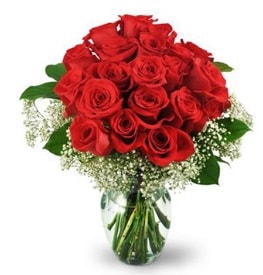 25 adet kırmızı gül cam vazoda  Nevşehir yurtiçi ve yurtdışı çiçek siparişi 